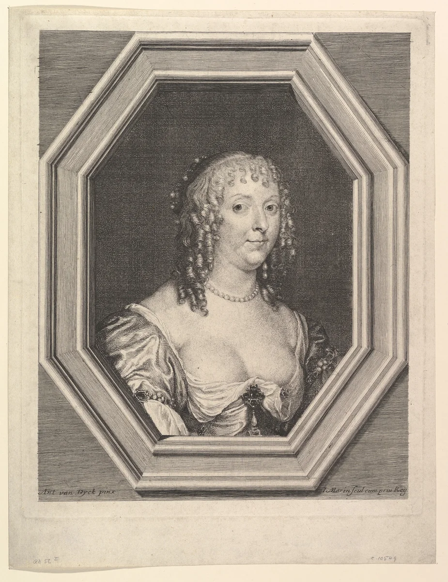 Anne-Sophie Herbert, comtesse de Carnarvon by Jean Morin, print, 1605-1650
