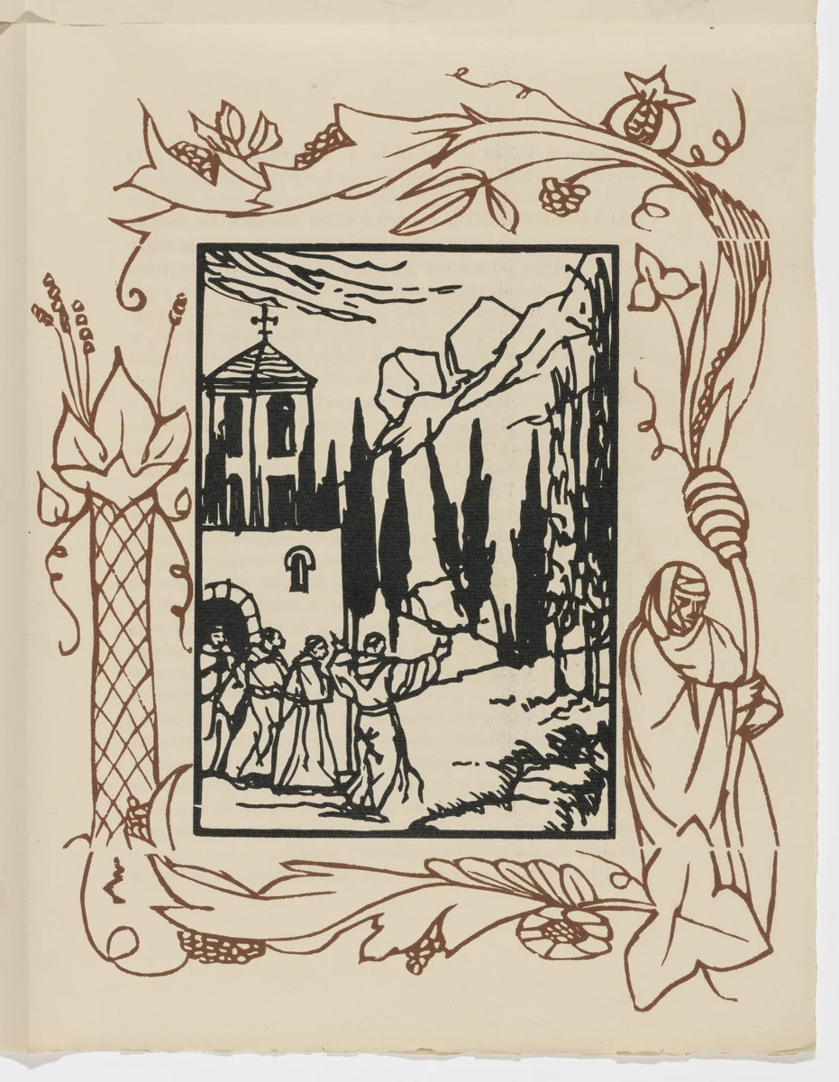 Plate (page 179) from Les Petites Fleurs de St. François (The Little Flowers of St. Francis) by Émile Bernard, illustrated book, 1928