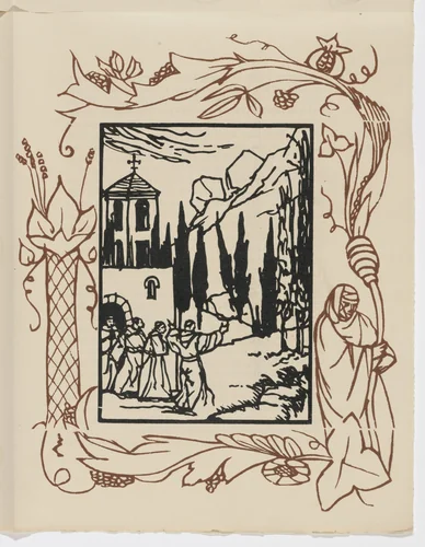 Plate (page 179) from Les Petites Fleurs de St. François (The Little Flowers of St. Francis) by Émile Bernard, illustrated book, 1928