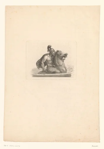 Romeins soldaat te paard by anonymous, print, 1750-1850