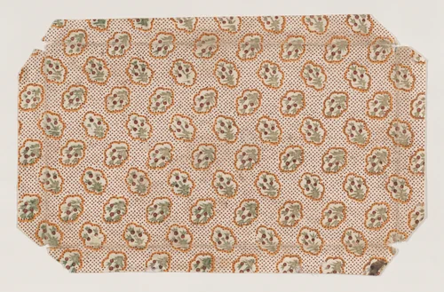 Sheet with overall floral and dot pattern by anonymous, print, 1800-1900