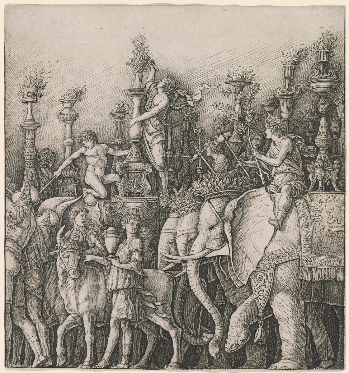 The Triumph of Caesar: The Elephants by Andrea Mantegna, print, 1492-1502