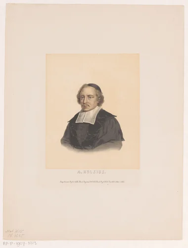 Portret van Antonius Hulsius by Leendert Springer, print, 1850
