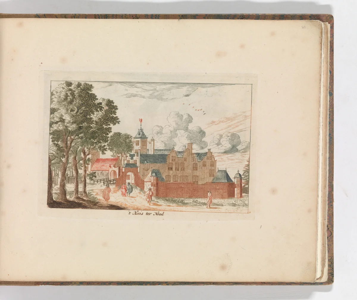 ' 't Huis ter Nood', in: Tooneel Der Voornaamste Nederlands Huizen, En Lust Hoven, Naar T Leven Afgebeeld by Carel Allard, book, 1660-1693