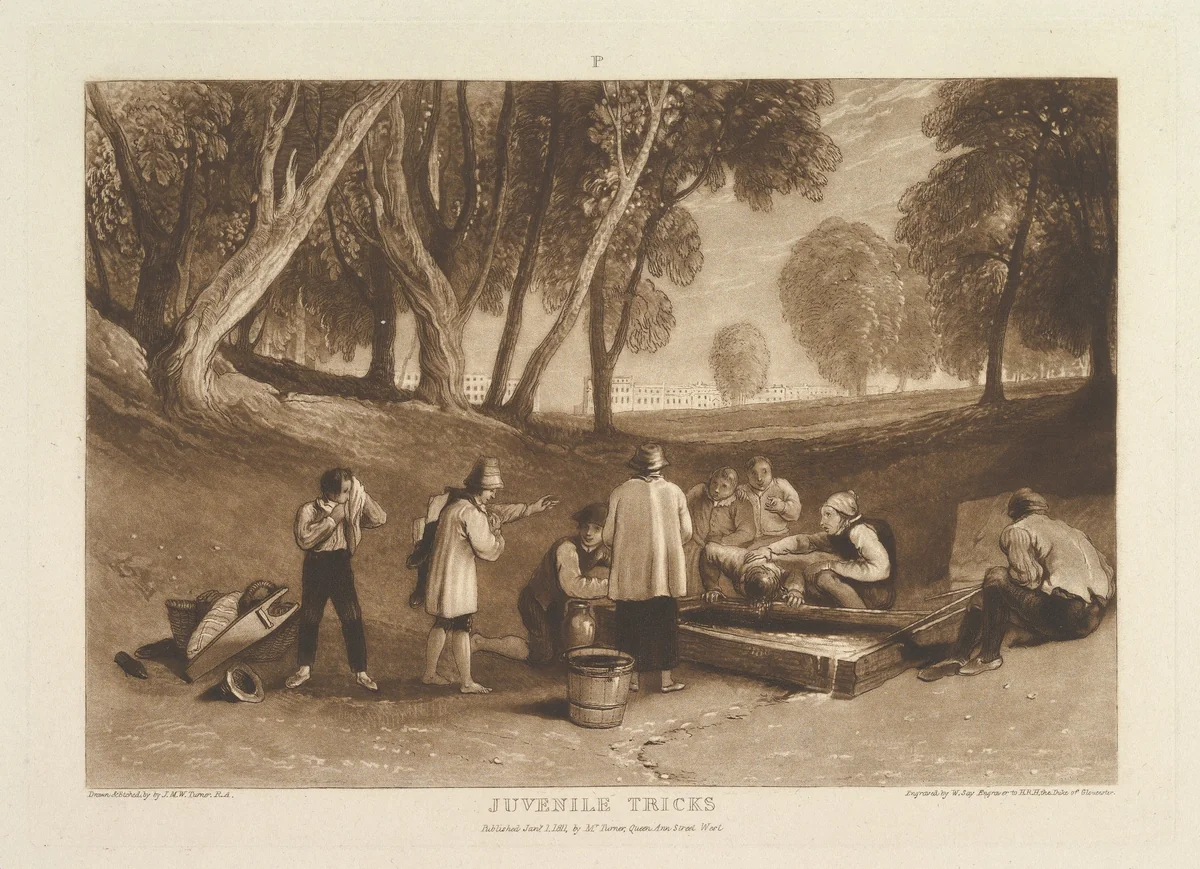 Juvenile Tricks, part V, plate 22 from "Liber Studiorum" by Joseph Turner, print, 1811