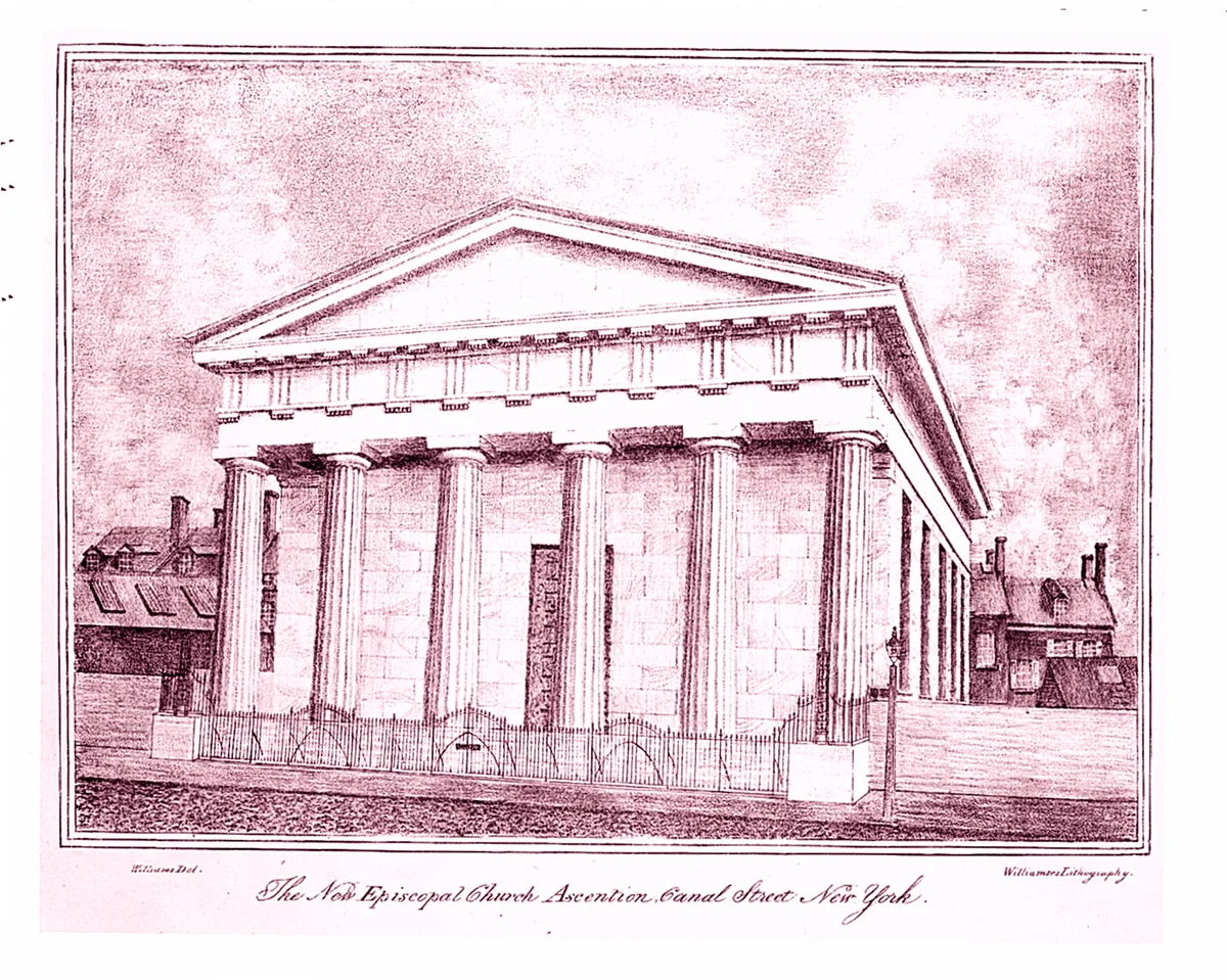 Church of the Ascension, Canal Street, New York by Michael Williams, print, 1824-1834