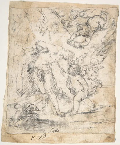 Angels Ministering to St. Sebastian by Alonso Cano, drawing, 1601-1667