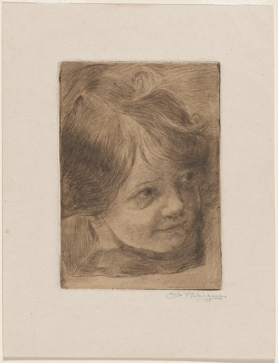 Little Girl Smiling by Carlo Paolo Agazzi, print, 1911-1921