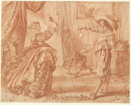 To Each His Own Pastime, "Elck Sijn Tijt-Verdrijff" by Adriaen van de Venne, drawing, 1632