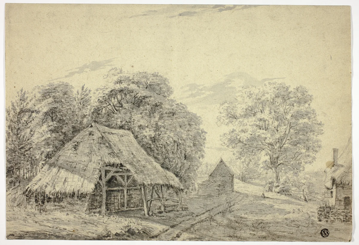 Thatched Shed on Farm by Unknown Artist, drawing, 1800-1899
