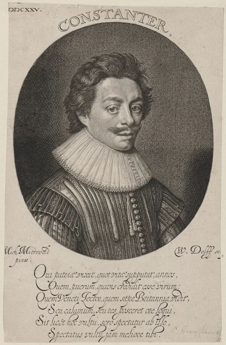 Constantin Huygens by Willem Jacobsz Delff; Michiel van Miereveld, print, 1625