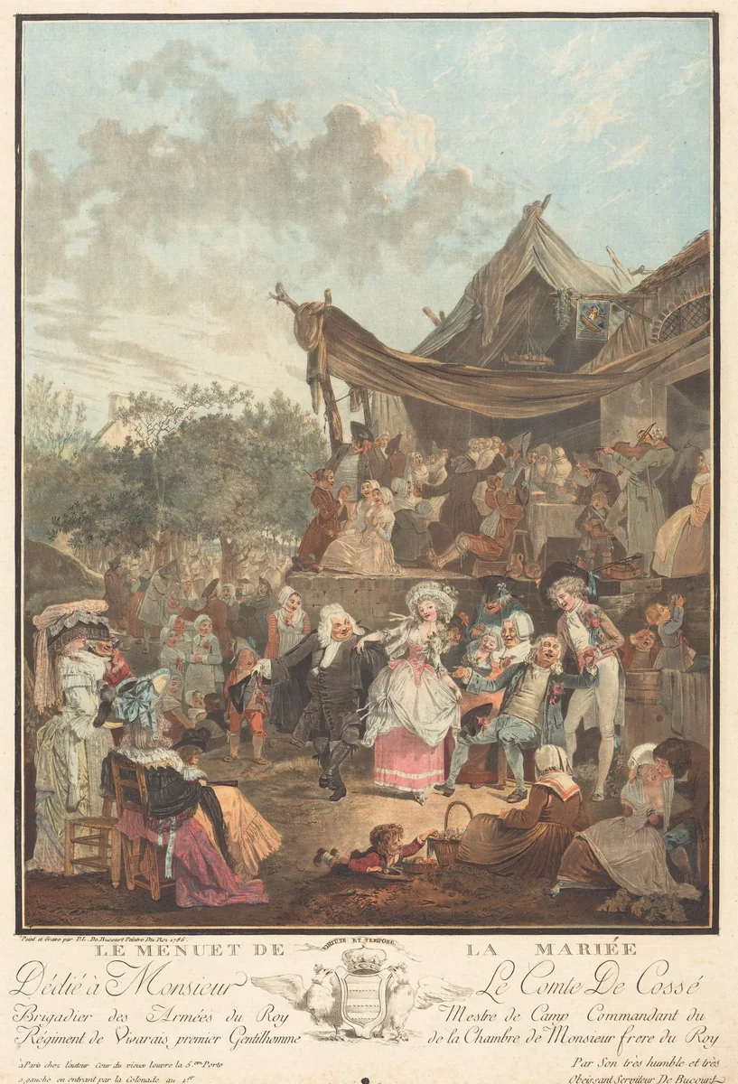 Le Menuet de la mariée (The Bride's Minuet) by Philibert Louis Debucourt, print, 1786
