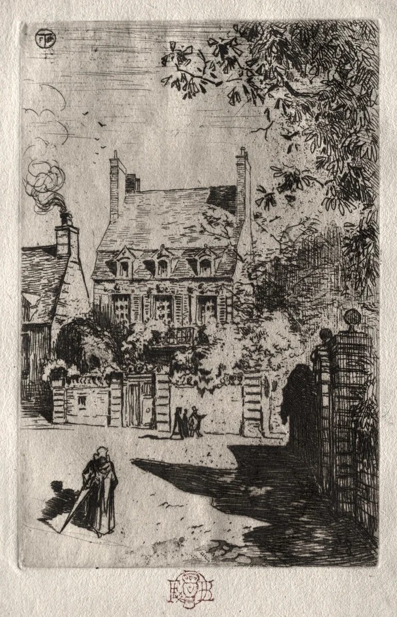 In Province: The House at Orléans by Félix Hilaire Buhot, print, 1870-1880