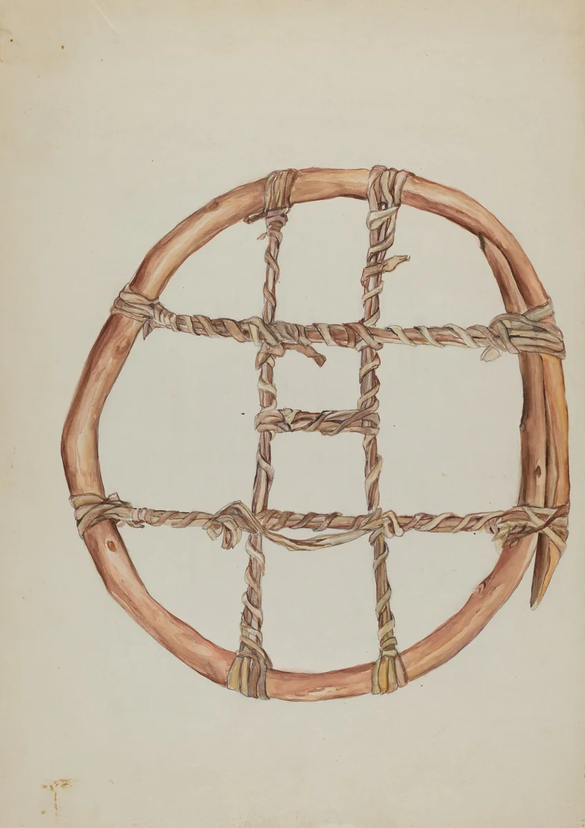 Indian Snow Shoe by Natalie Simon, index of american design, 1937
