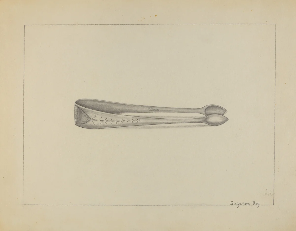 Silver Sugar Tongs by Suzanne Roy, index of american design, 1936