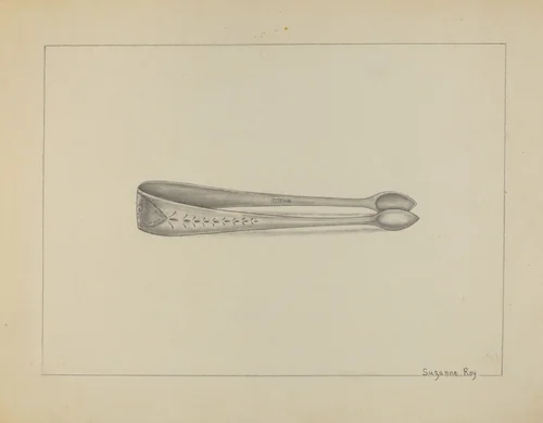 Silver Sugar Tongs by Suzanne Roy, index of american design, 1936