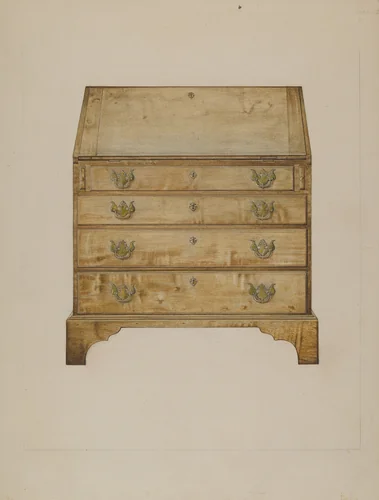 Writing Desk by Robert Birrell, index of american design, 1935-1942