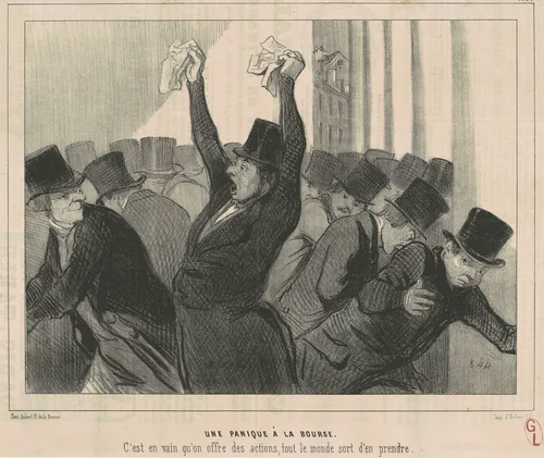 Une Panique a la bourse by Honoré Daumier, print, 1845