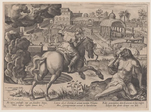 The Enticement of Luxury, from The Course of Human Life by Pieter Jalhea Furnius, print, 1570
