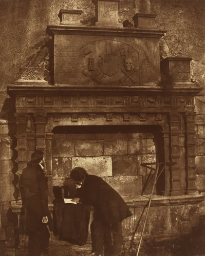 D.O. Hill and Companion in Greyfriar's Churchyard, Edinburgh by David Octavius Hill, Robert Adamson, photograph, 1840