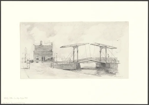 Gezicht op de Zandhoeksbrug by A. Goedkoop, drawing, 1921