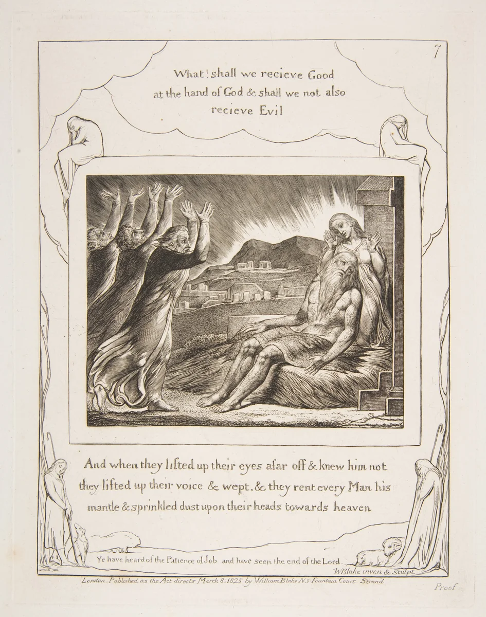 Job's Comforters by William Blake, print, 1825-1826