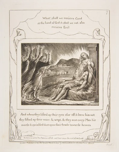 Job's Comforters by William Blake, print, 1825-1826