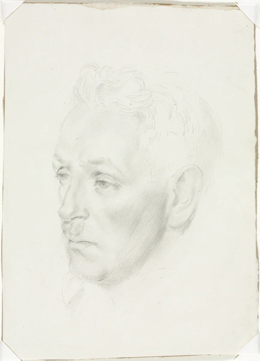 Man's Head by Jean Ulen, drawing, 1920-1926