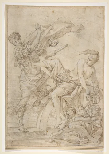 Allegory of Fortune by Pietro Testa, drawing, 1612-1650