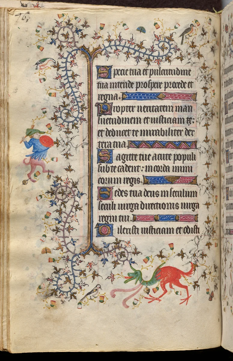 Hours of Charles the Noble, King of Navarre (1361-1425): fol. 38v, Text by Master of the Brussels Initials and Associates, book, 1400-1410