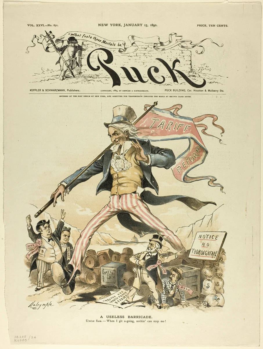 A Useless Barricade, from Puck by Louis Dalrymple, print, 1890