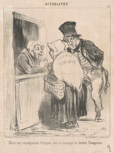 Allant aux renseignements politiques ... by Honoré Daumier, print, 1851