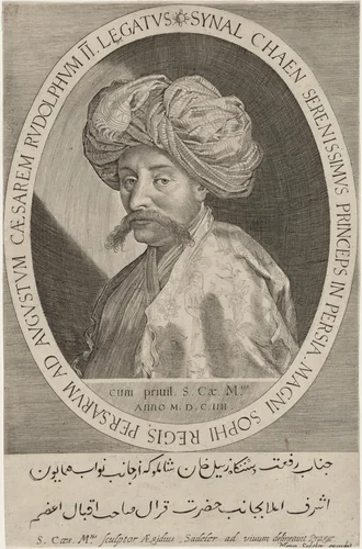 Synal Chaen, Persian Ambassador to Court of Rudolph II by Aegidius Sadeler II, print, 1570-1629