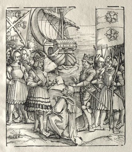 Maximilian Makes Peace with Henry VII by Peter Flötner, print