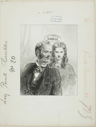 Les-Parents-Terribles series: Mr. Charles said to me: What's she got? by Paul Gavarni, print, 1852-1853