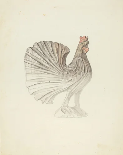 Rooster by Frank Budash; Elisabeth Fulda, index of american design, 1939