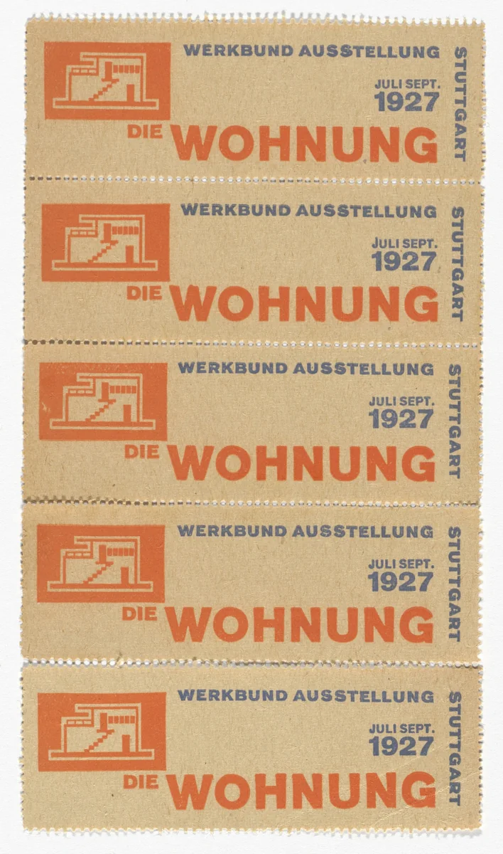 Die Wohnung, Werkbund Ausstellung Stuttgart (Labels) by Willi Baumeister, design, 1927