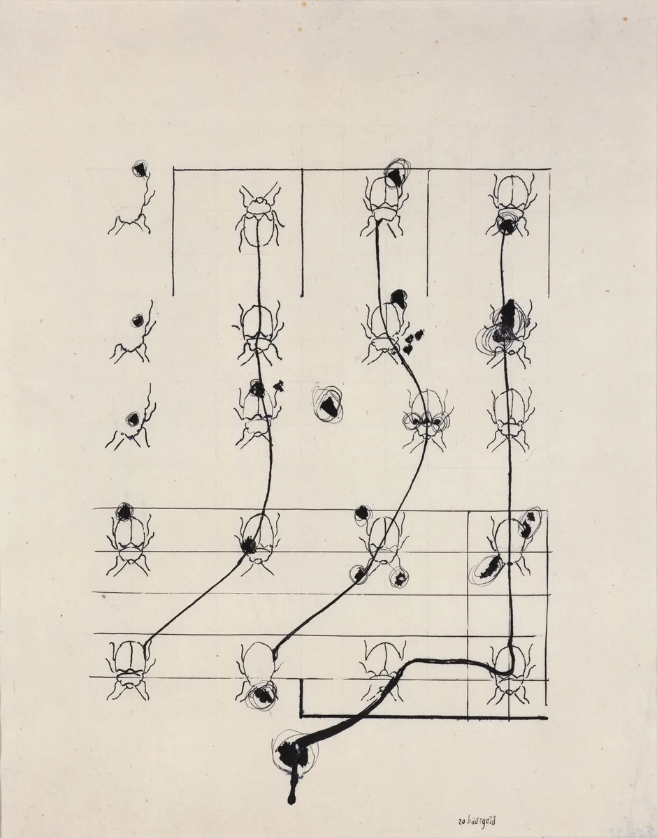 Untitled (Beetles) by Johannes Theodor Baargeld, drawing, 1920