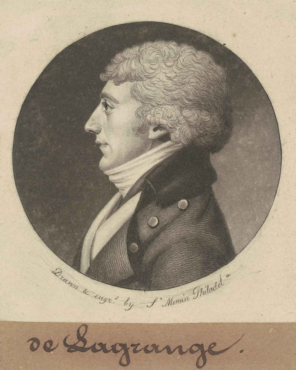 Joseph E. G. M. de la Grange by Charles B. J. Févret de Saint-Mémin, print, 1799
