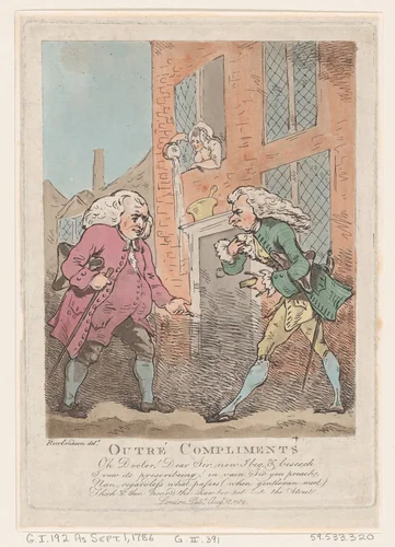 Outré Compliments by Thomas Rowlandson, print, 1786