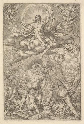 Resurrection of Christ by Melchior Meier, print, 1577