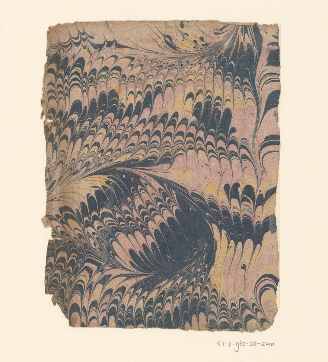 Spiraalmarmer in roze, blauw en geel by anonymous, other, 1700-1850