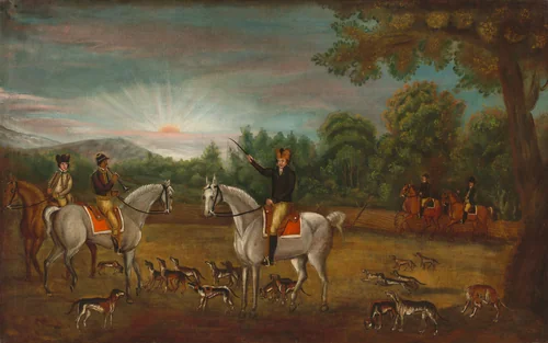 The Start of the Hunt by American 19th Century, painting, 1800