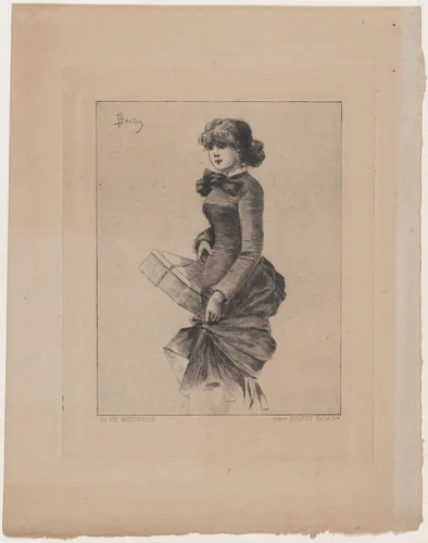 Woman Holding a Gift Box by Henri Boutet, print, 1890-1900