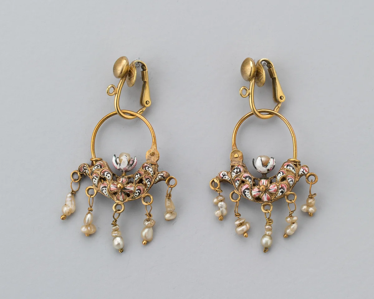 Earrings by Italian Probably Sicily, metalwork, 1675-1799