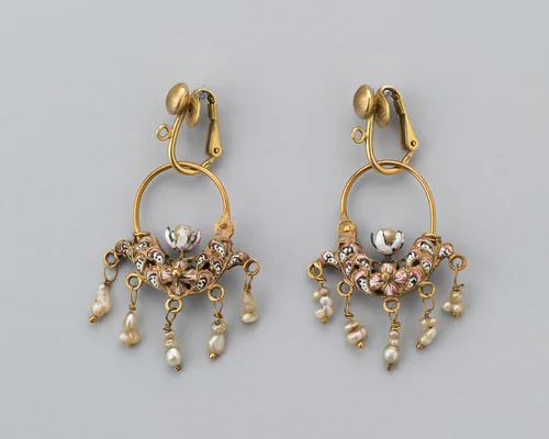 Earrings by Italian Probably Sicily, metalwork, 1675-1799