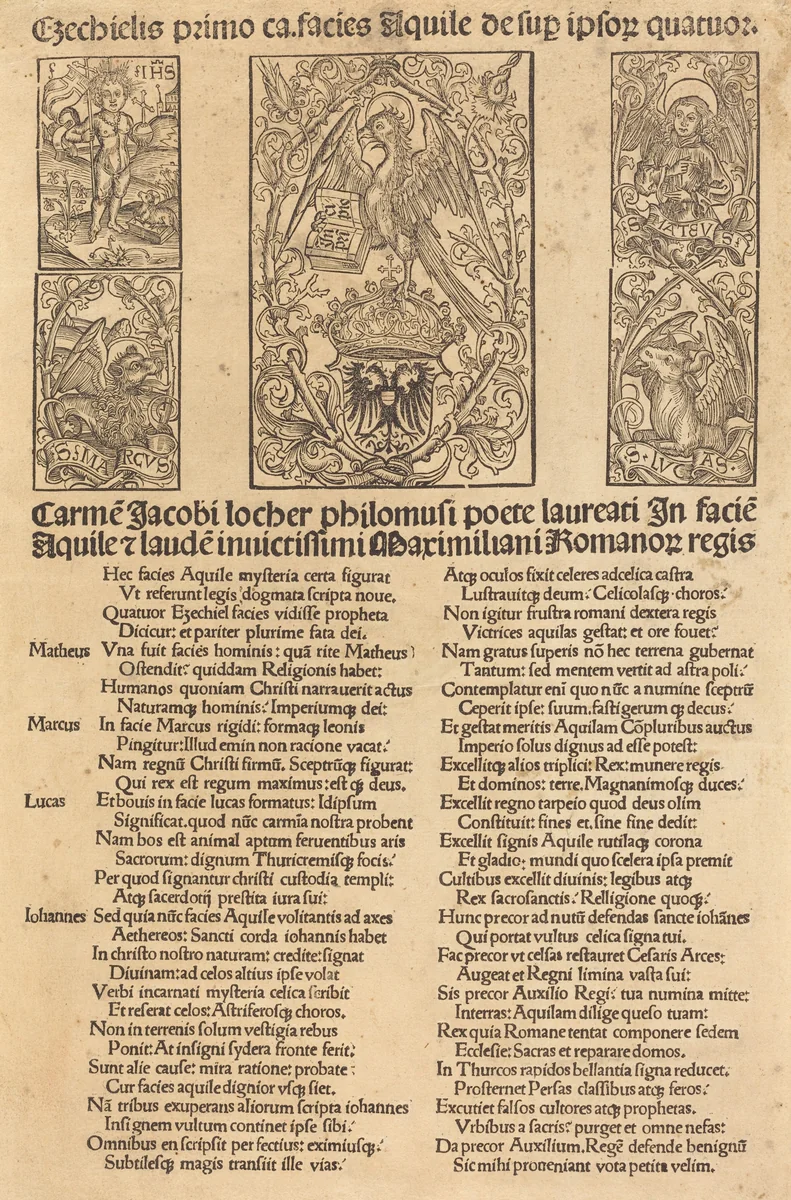 Allegory of the Eagle and Emperor Maximilian I by German 15th Century, print, 1497