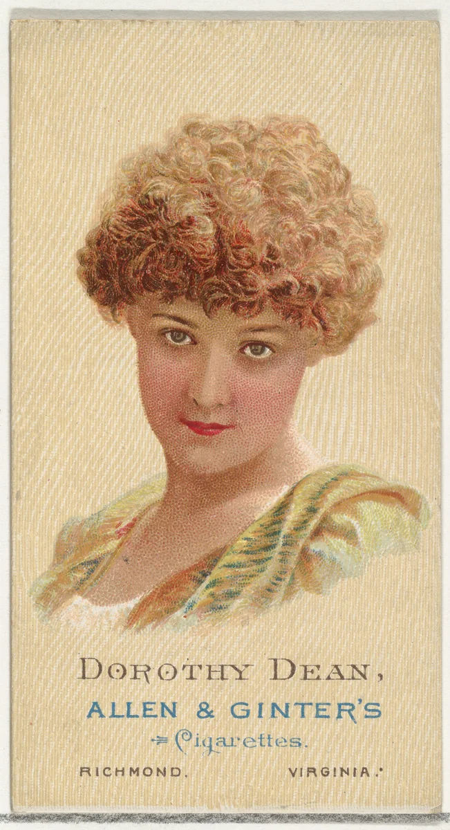 Dorothy Dean, from World's Beauties, Series 2 (N27) for Allen & Ginter Cigarettes by Allen & Ginter, print, 1888