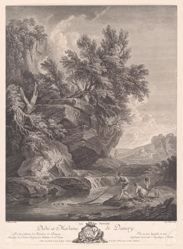 Fishing by Angélique Moitte, print, 1770