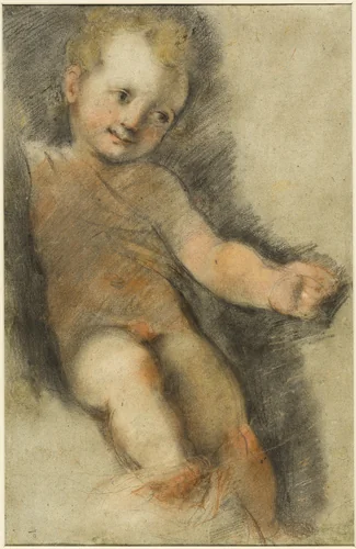 Christ Child: Study for the Madonna di San Giovanni by Federico Barocci, drawing, 1560-1570